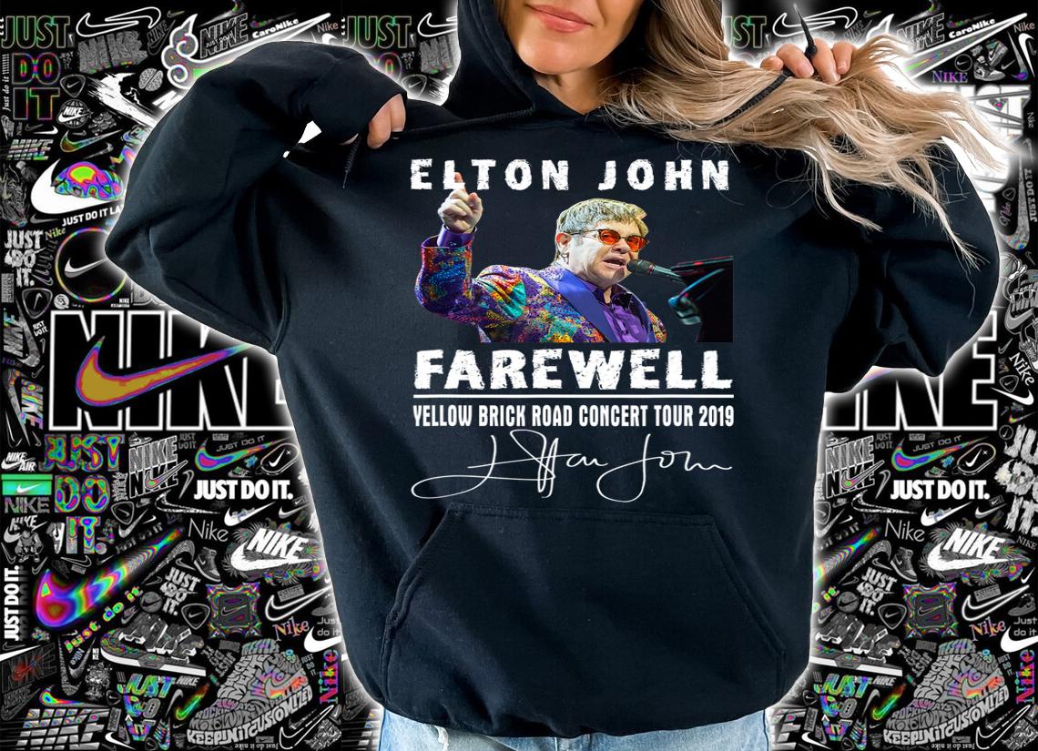 Top Elton John Farewell Yellow Brick Road Concert Tour 2019 Signature t-shirt hoodie