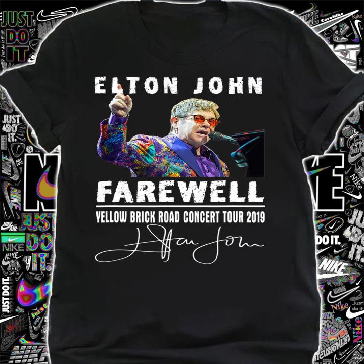 Top Elton John Farewell Yellow Brick Road Concert Tour 2019 Signature t-shirt shirt
