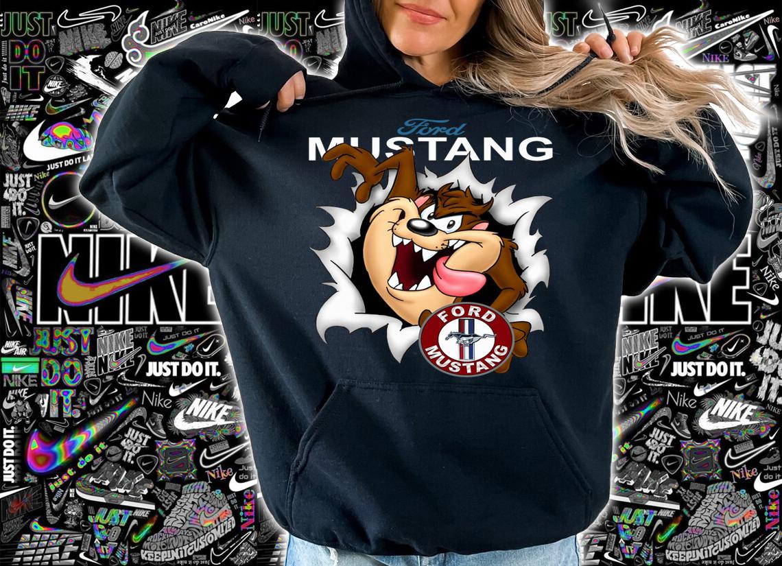 Tasmanian Devil Looney Tunes Ford Mustang t-shirt hoodie