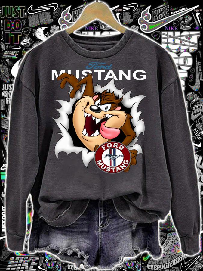 Tasmanian Devil Looney Tunes Ford Mustang t-shirt sweatshirt