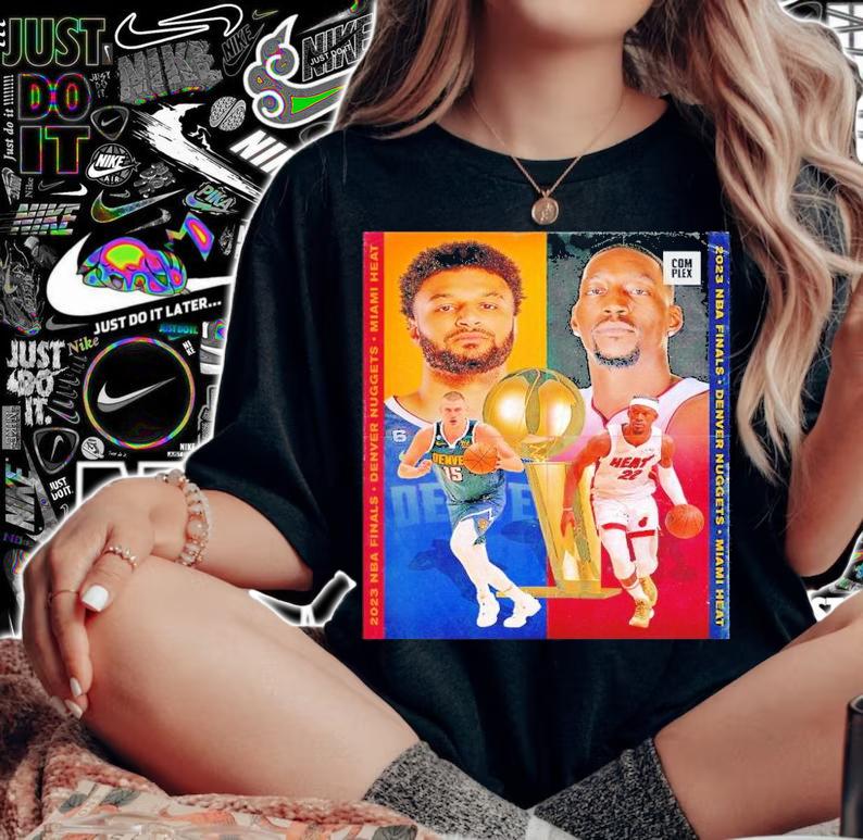 Denver Nuggets Vs Miami Heat In The NBA Finals 2023 t-shirt woman shirt