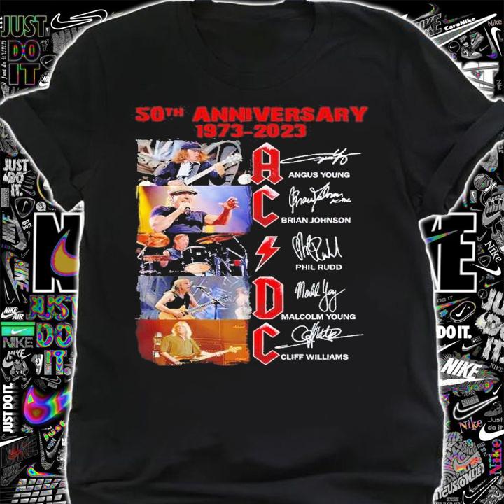 50th anniversary 1973 2023 ACDC signatures shirt t-shirt shirt