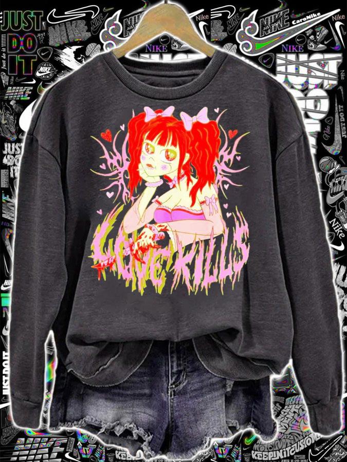 Anime girl love kills shirt t-shirt sweatshirt