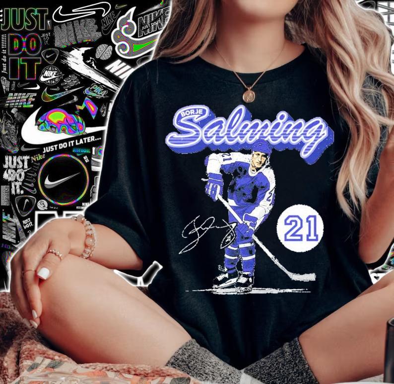 Best borje Salming Toronto Retro Script Hockey Shirt t-shirt woman shirt
