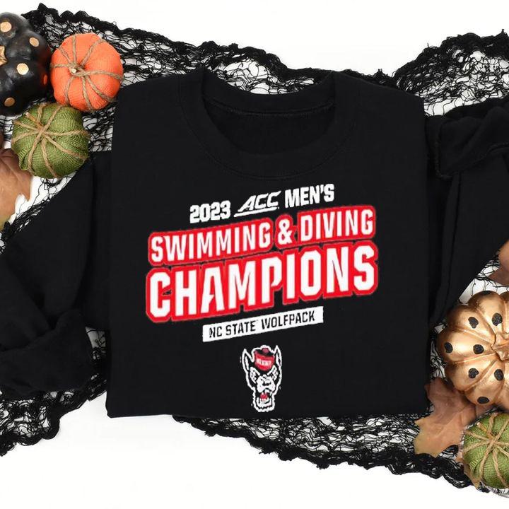 2023 ACC Men's Swimming and Diving Champions NC State Wolfpack shirt t-shirt sweatshirt