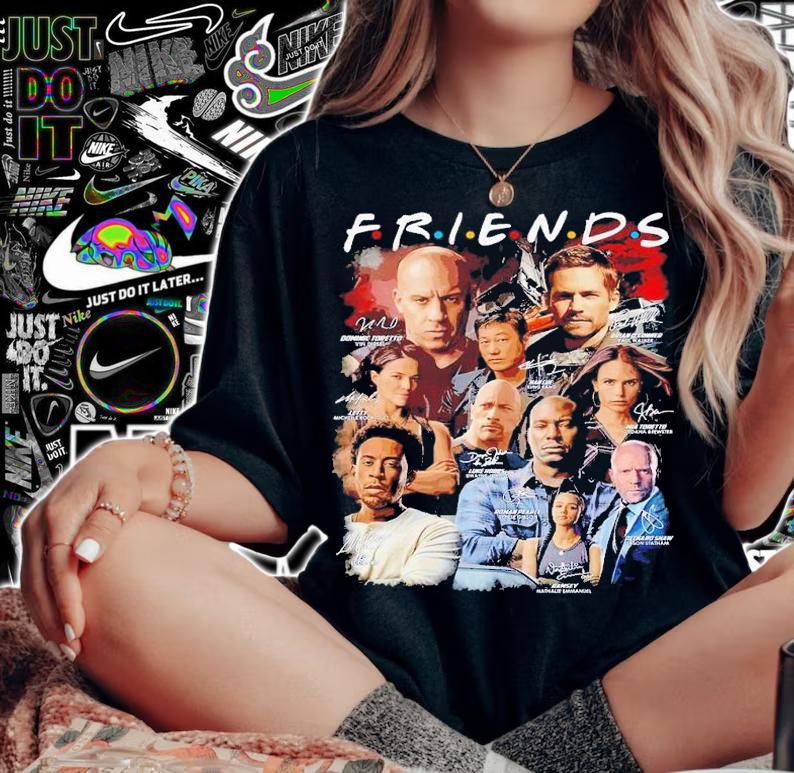Fast and Furious Friends signatures shirt t-shirt woman shirt
