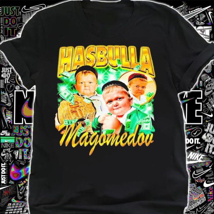 Hasbulla Magomedov championship belt and dollar shirt t-shirt shirt