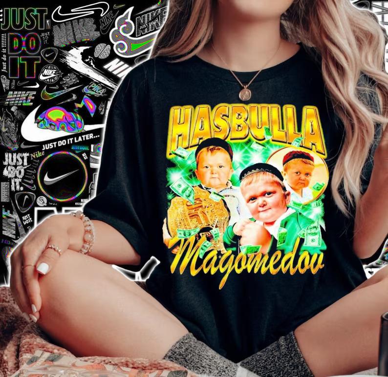Hasbulla Magomedov championship belt and dollar shirt t-shirt woman shirt