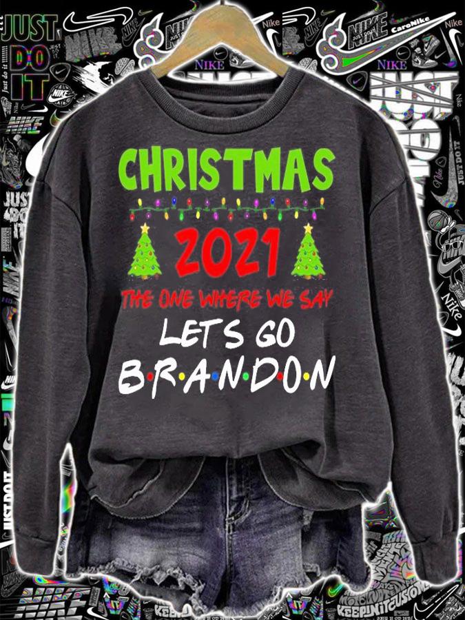 Christmas 2021 The One Where We Say Let's Go Brandon Anti Liberal T-Shirt t-shirt