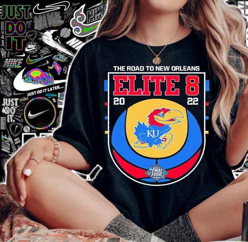 Kansas Jayhawks 2022 Elite Eight NCAA Men's Basketball T-Shirt woman shirt