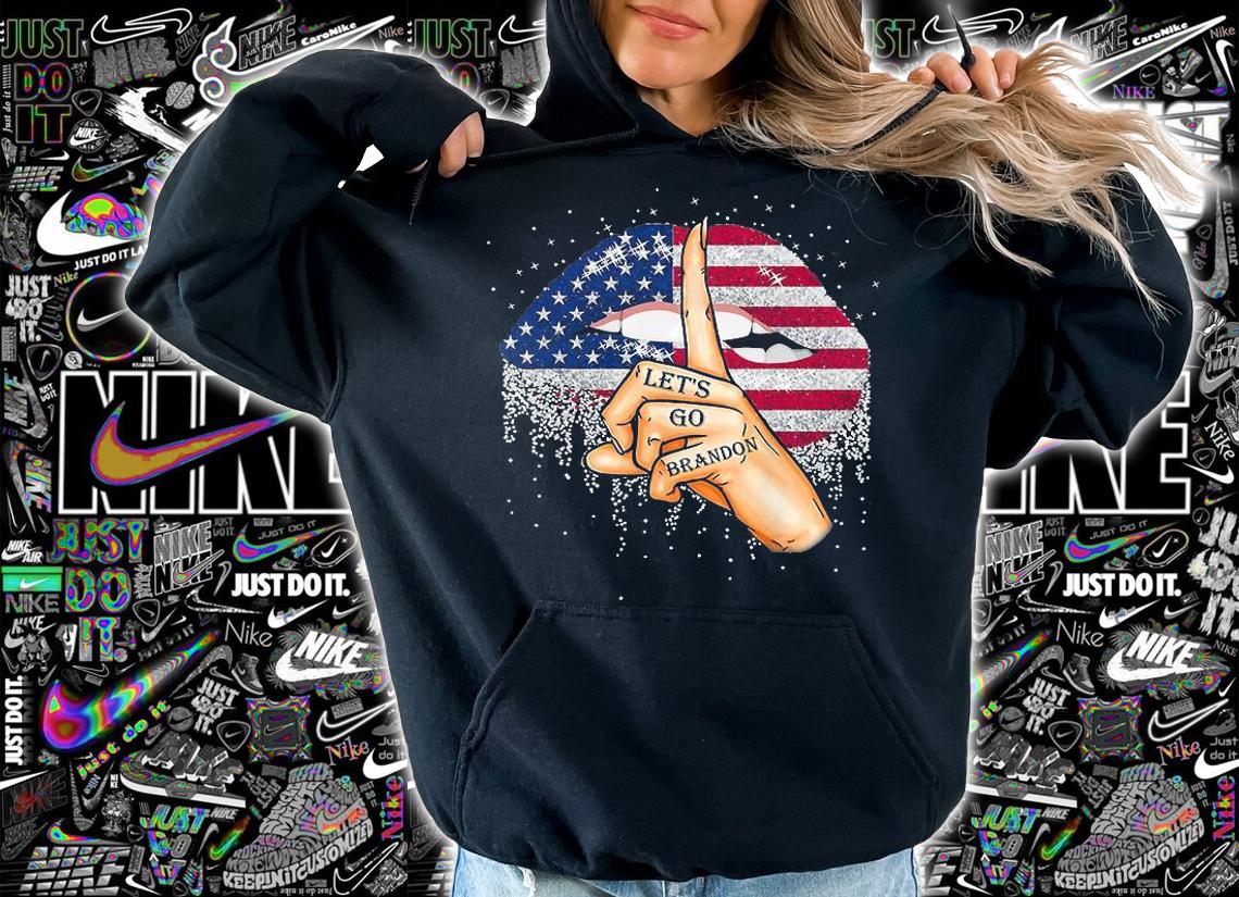 Let's Go Brandon Joe Biden Chant Impeach Biden USA Lip Flag T-Shirt hoodie