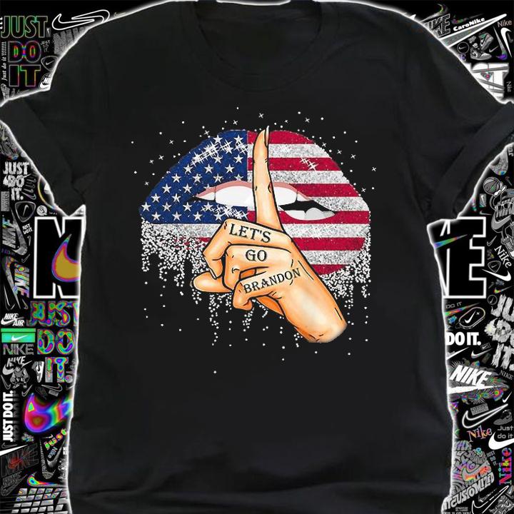 Let's Go Brandon Joe Biden Chant Impeach Biden USA Lip Flag T-Shirt shirt
