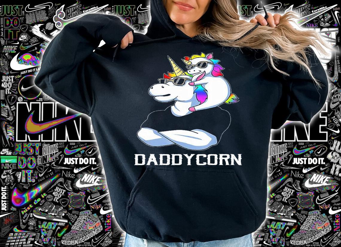 Daddycorn Unicorn Dad And Baby Christmast And Father T-Shirt hoodie