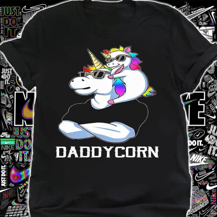 Daddycorn Unicorn Dad And Baby Christmast And Father T-Shirt shirt