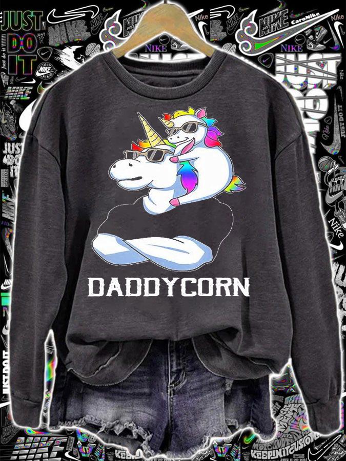 Daddycorn Unicorn Dad And Baby Christmast And Father T-Shirt sweatshirt
