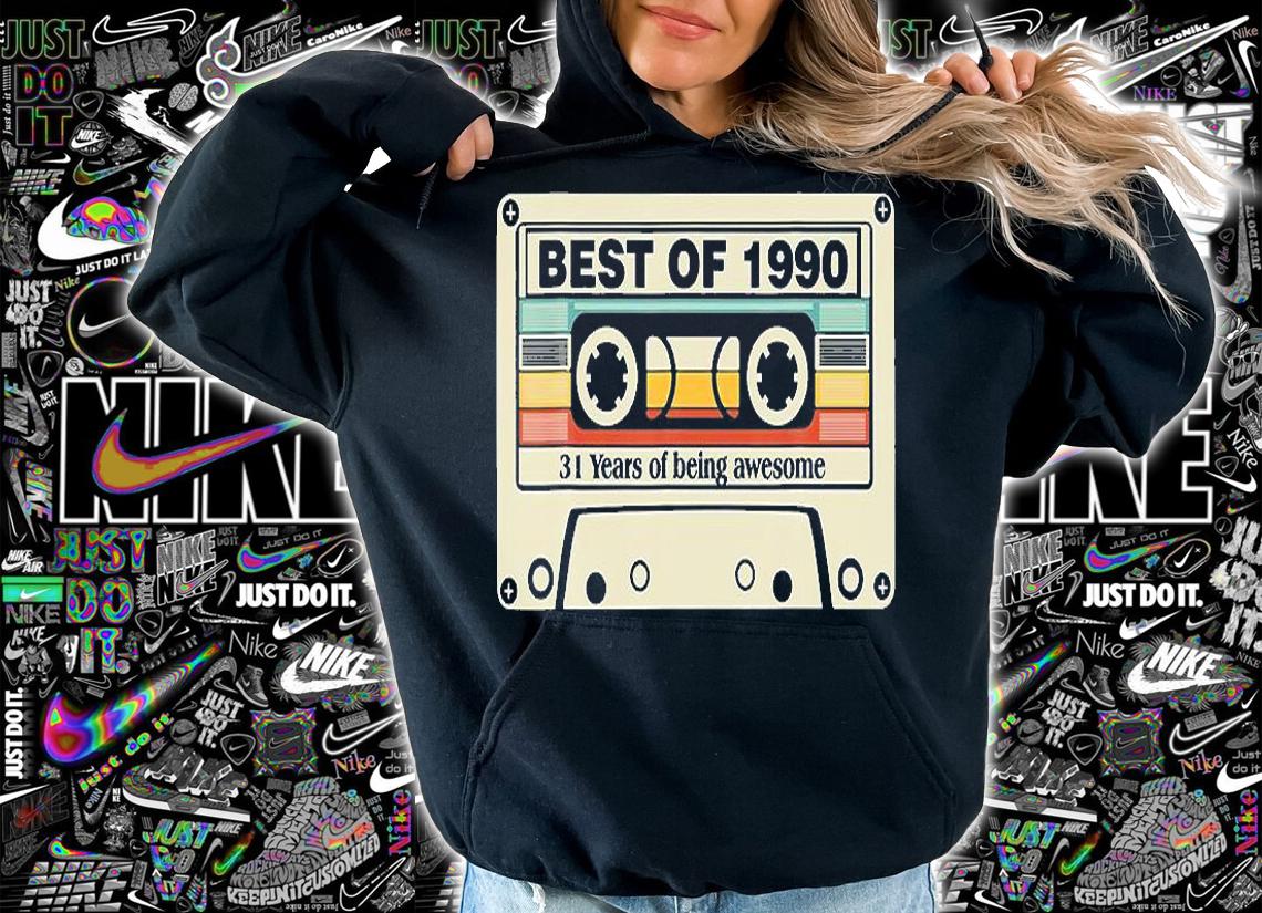Nice 31St Birthday Best Of 1990 Cassette Tape 31 Years Of Being Awesome T-Shirt