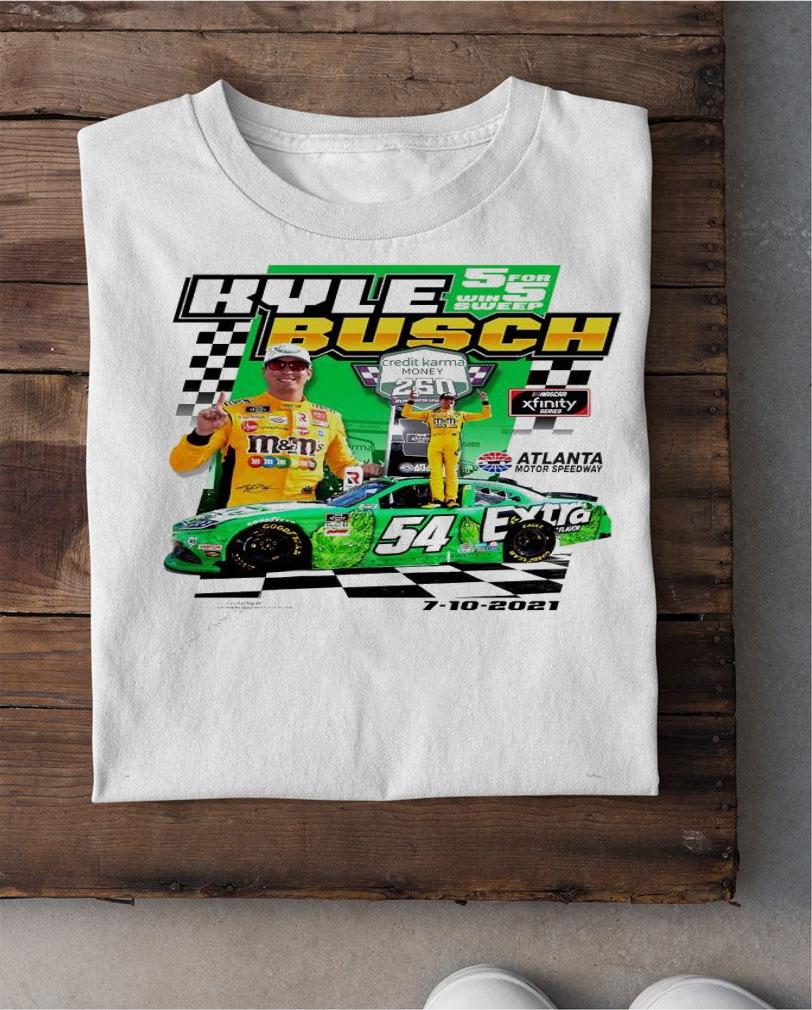Kyle Busch Joe Gibbs 2021 NASCAR Xfinity Series Credit Karma Money 250 Race Winner shirt shirt