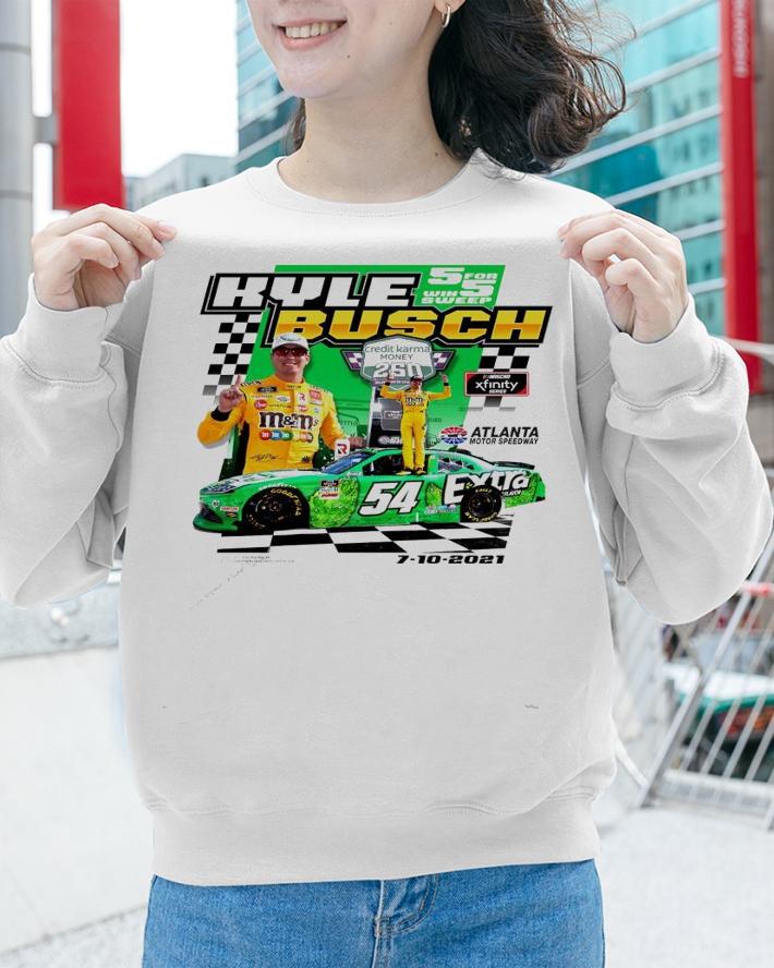 Kyle Busch Joe Gibbs 2021 NASCAR Xfinity Series Credit Karma Money 250 Race Winner shirt sweatshirt