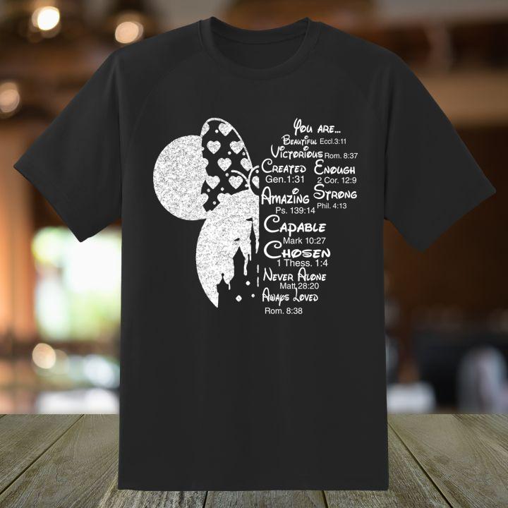 Official Glitter Mickey & Minnie Mouse You Are Beautiful T-Shirt