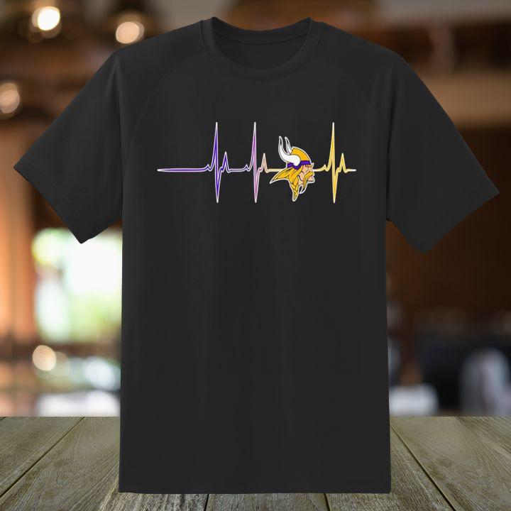 Personalized Minnesota Vikings Football Heartbeat T-Shirt