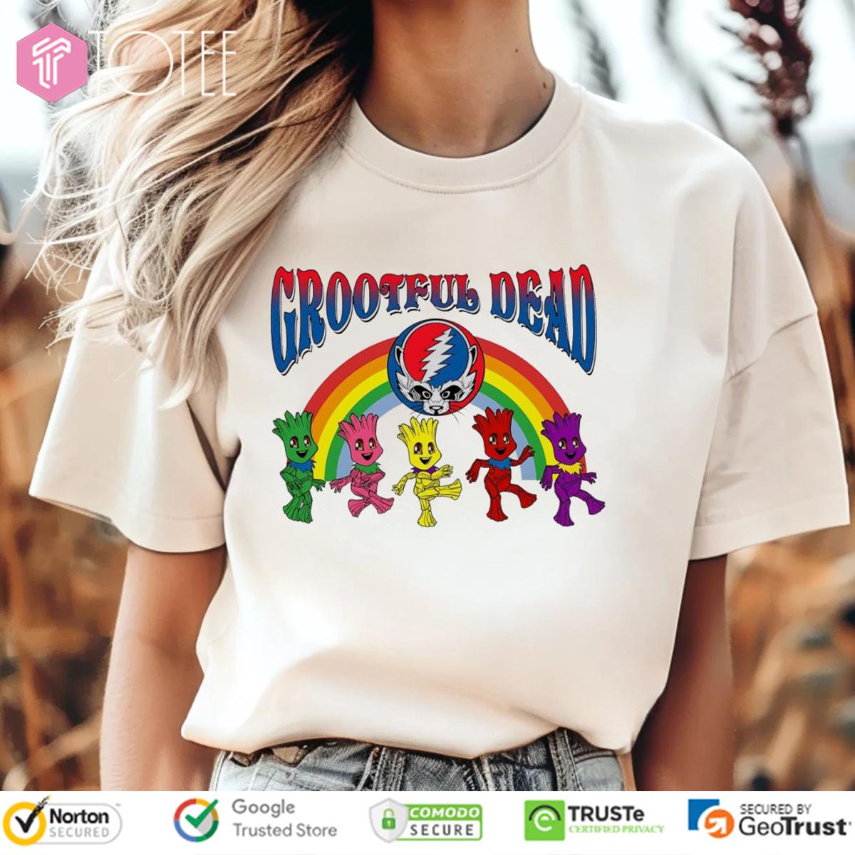 Marvel Rocket Raccoon Baby Groot Grateful Dead T-Shirt