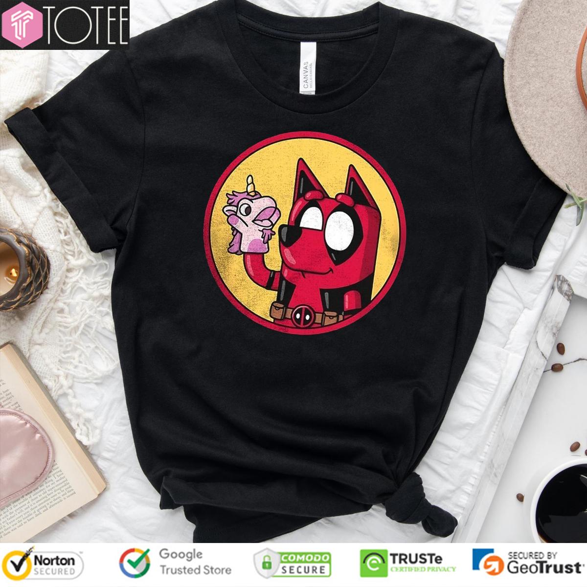 Bluey Heeler Parody Deadpool Unicorn T-Shirt