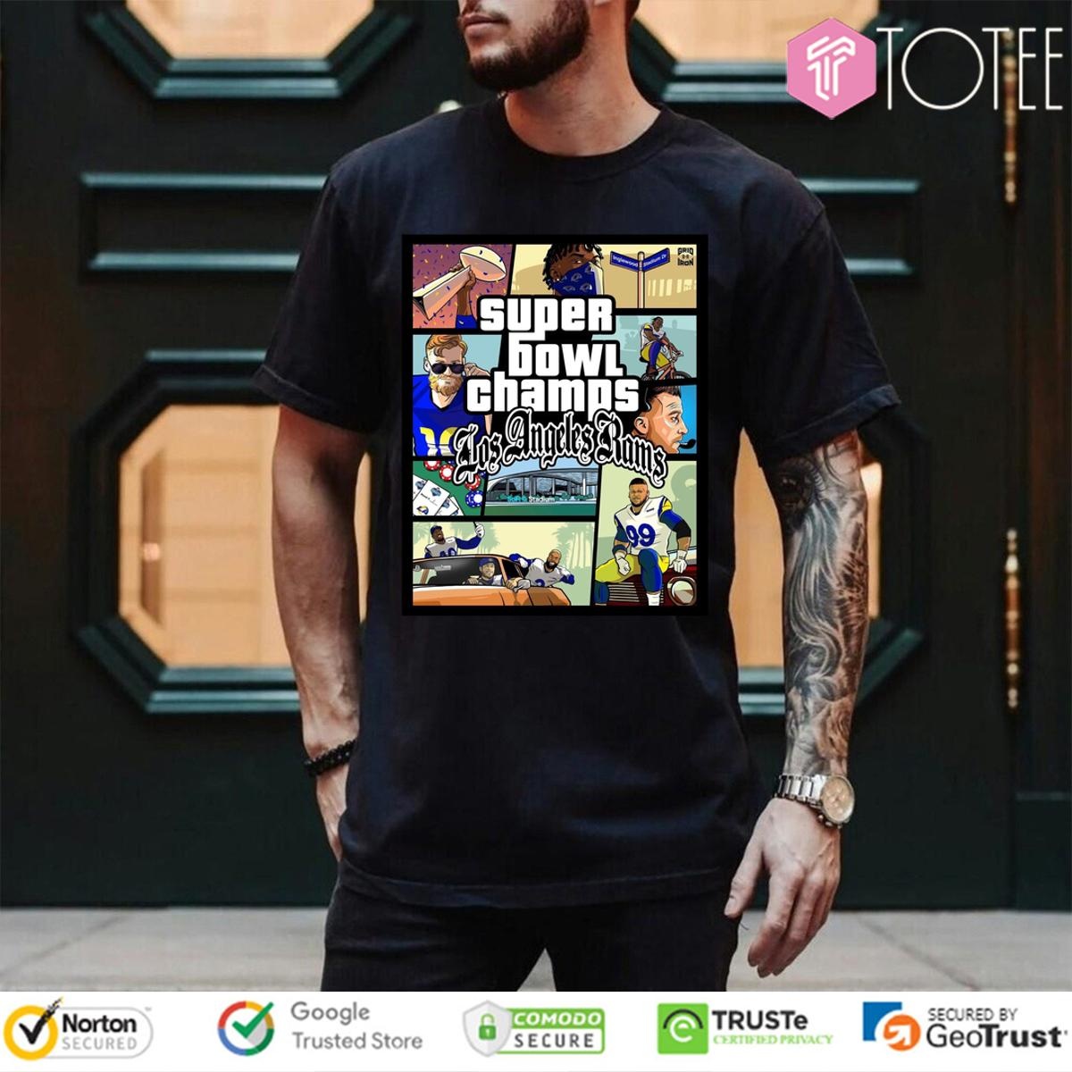 Grand Theft Auto Super Bowl Champs Los Angeles Rams T-shirt