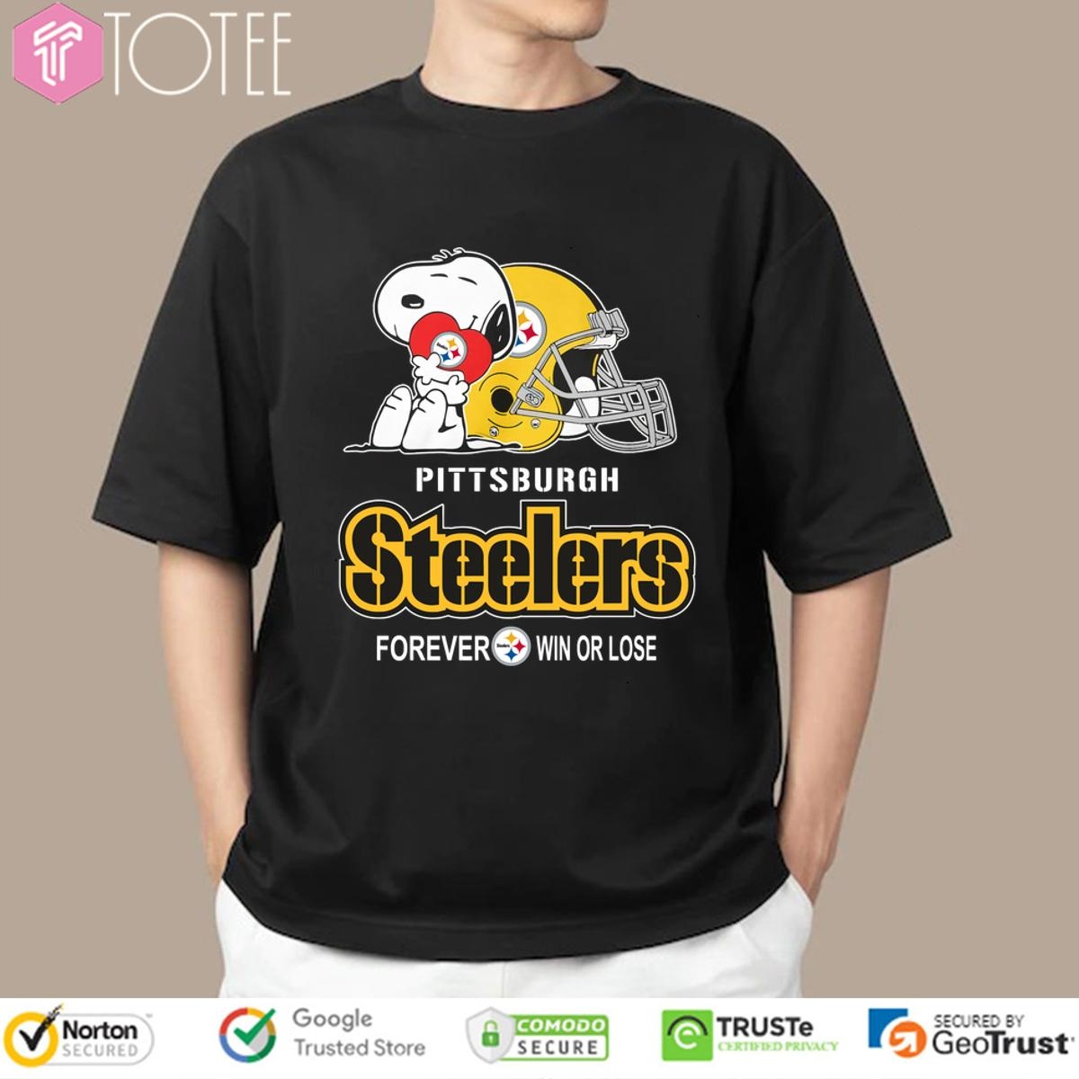 Official Snoopy x Pittsburgh Steelers forever win lose Tshirt