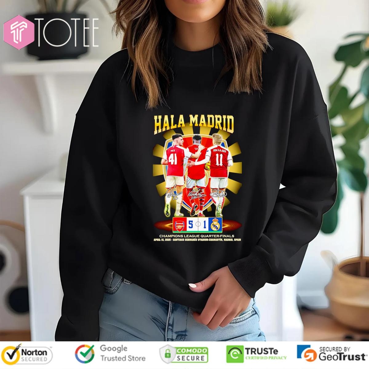 Arsenal F.C. Hala Madrid Champions League Quarter Finals Signatures sweatshirt