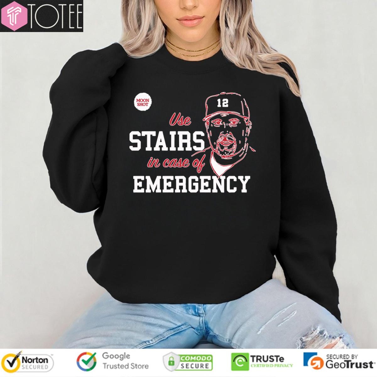 Pat Gallen Rare Phillies Matt Stairs Use Stairs In Case Of Emergency sweatshirt