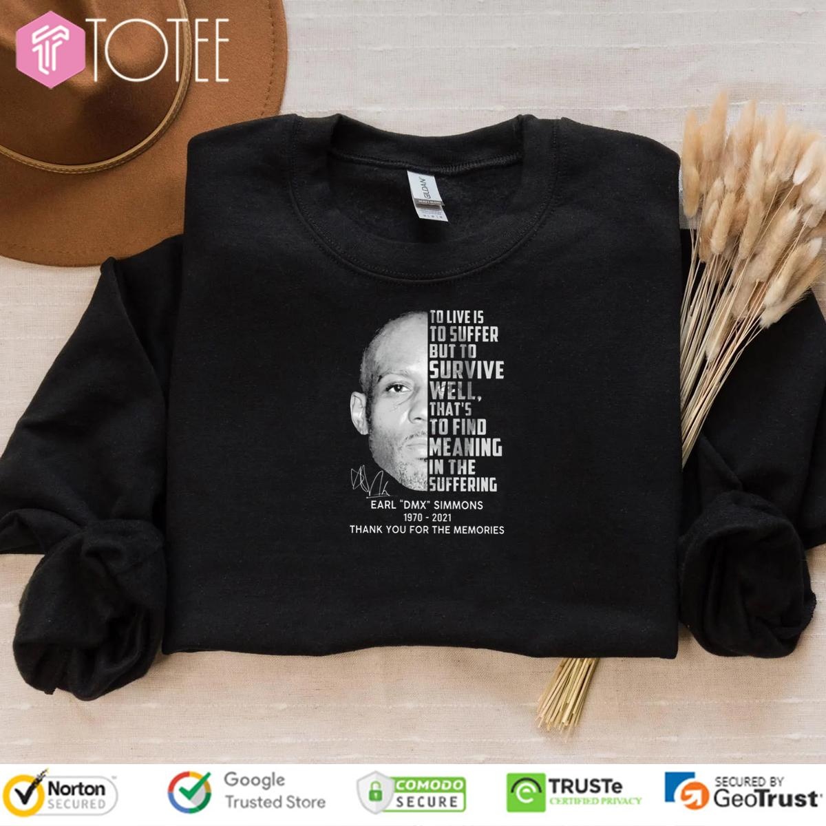 To Live Is To Suffer But To Survive Well That_S To Find Me Aning In The Suffering Earl Dmx Simmons 1970 2021 Sweatshirt