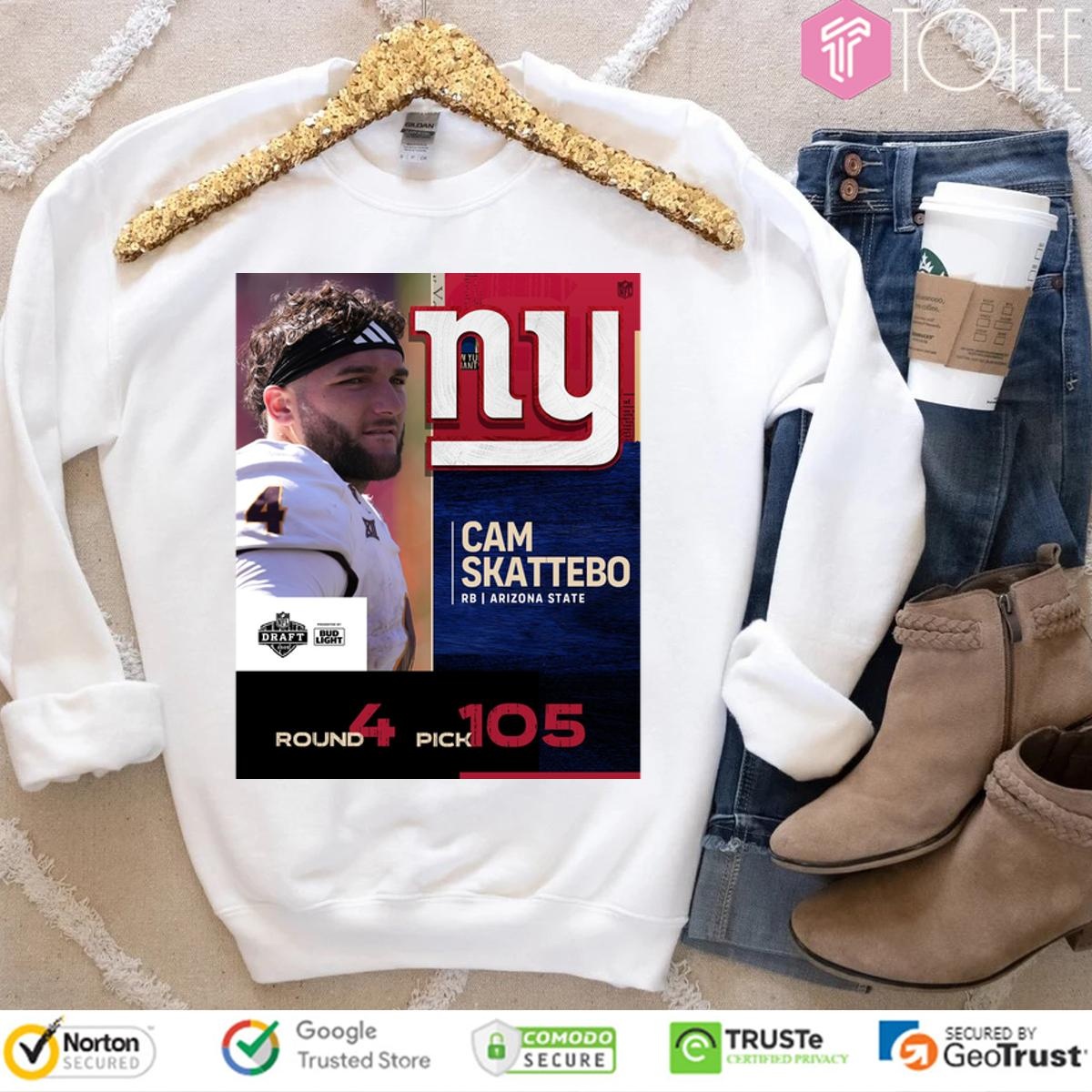 Cam Skattebo New York Giants 2025 Nfl Draft Poster Sweatshirt