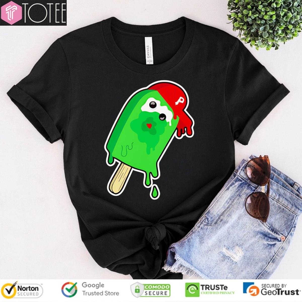 Phillie Phanatic Ice Cream Baseball Philadelphia Phillies Mascot T-shirt